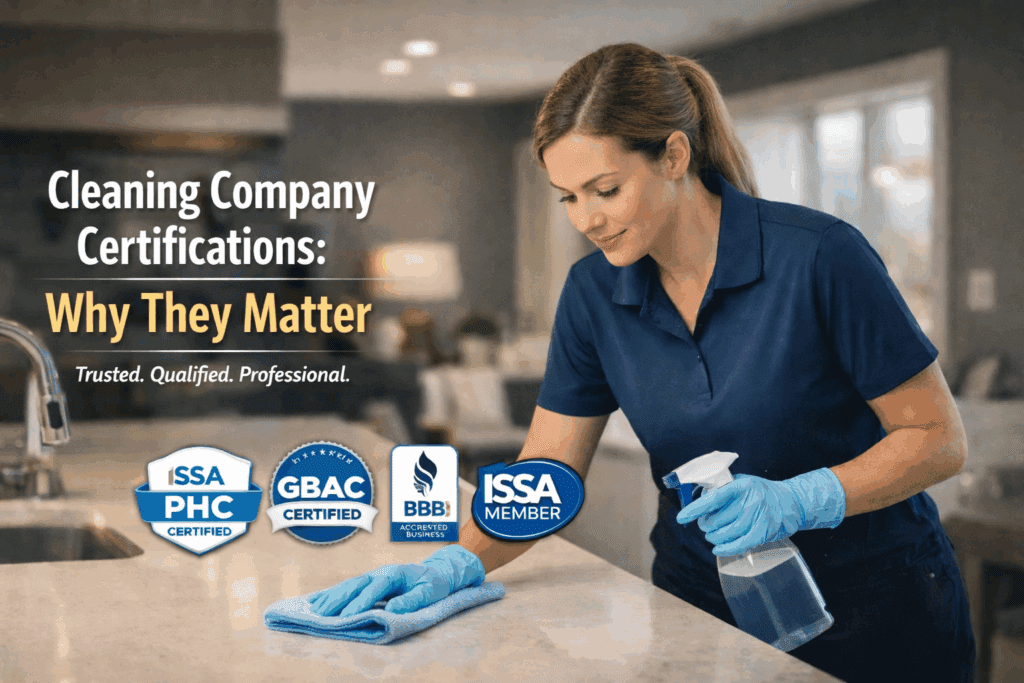 Professional certified house cleaner demonstrating expert residential cleaning standards